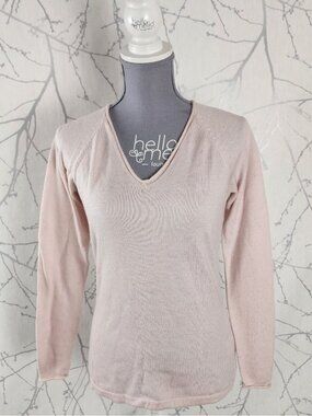 Smartwool Baby Pink 60% Merino Wool Knit V-Neck Sweater